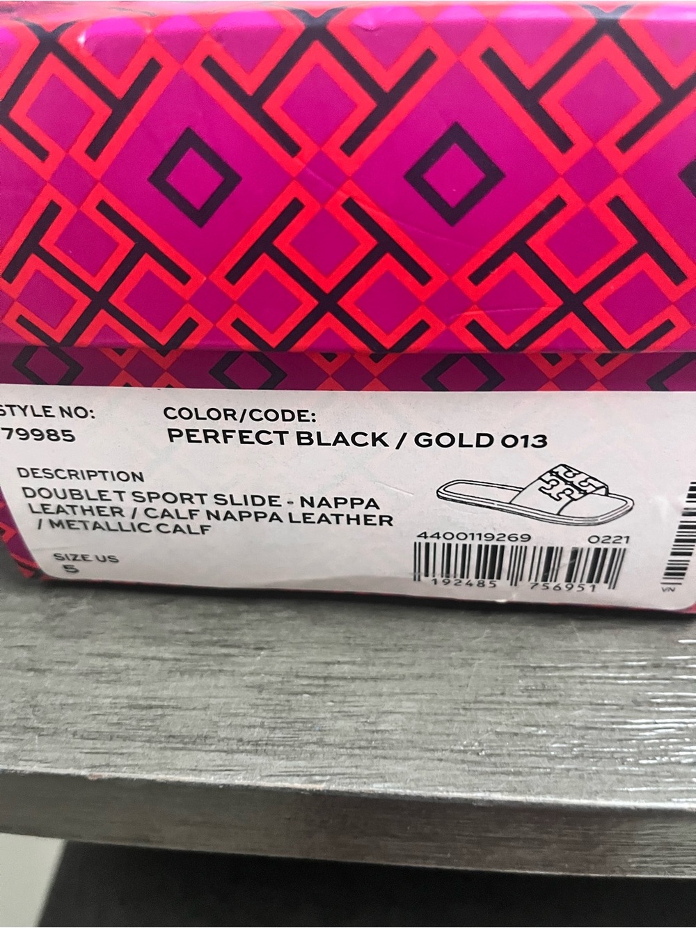 Tory Burch Doublet Sport Slide — Black/Gold